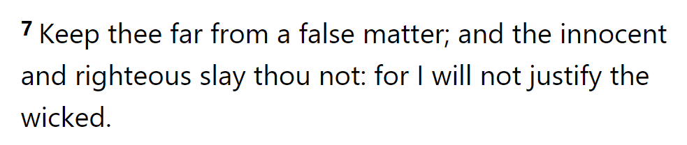 Exo 23:7